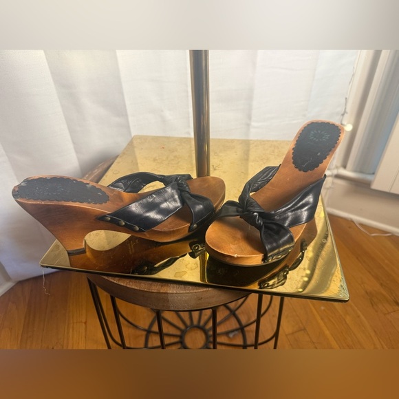 Yellow Box Black and Brown Mules Comfortable Slip-On Design - Picture 1 of 9
